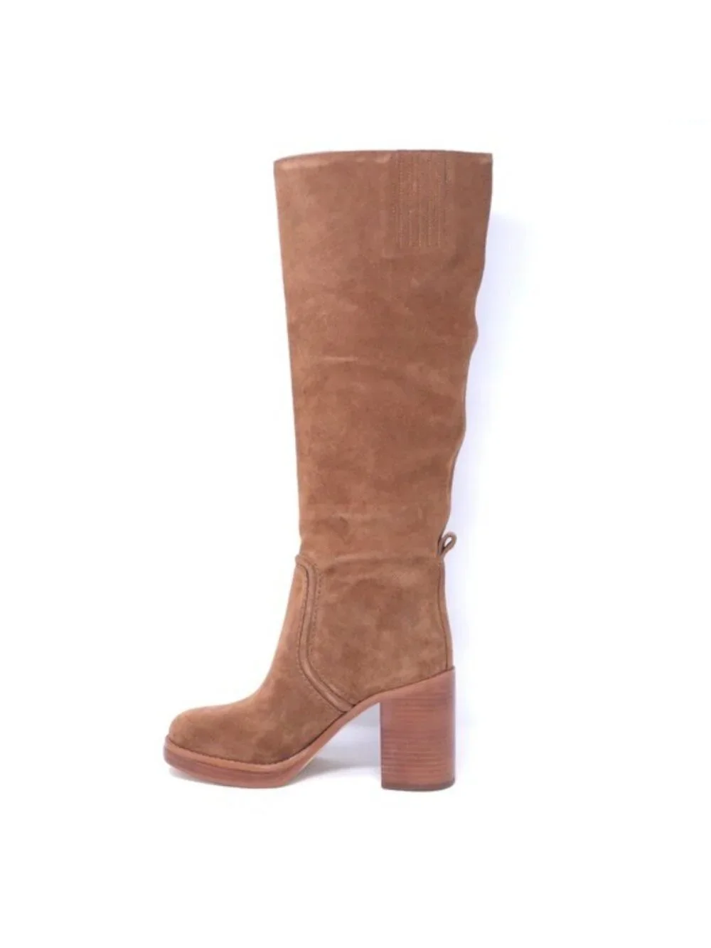 Michael Kors Boots Hayden Luggage Suede Knee High Block Heel